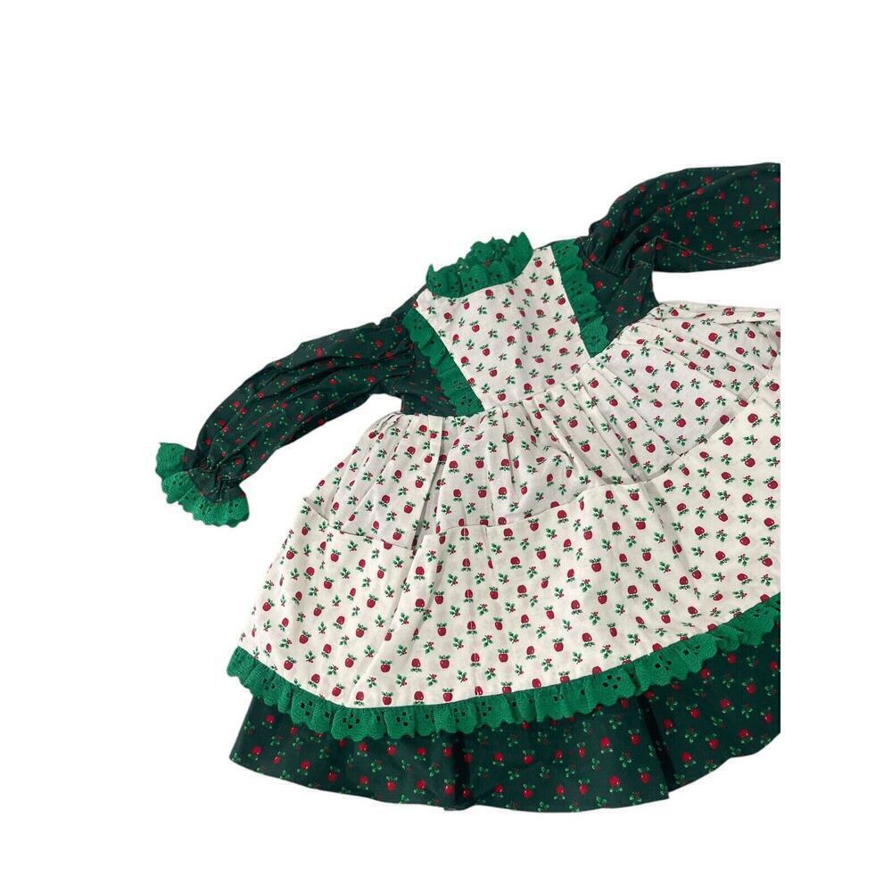 Handmade‎ Red Green Holiday Christmas Photo Apple Baby Girl Dress 12 Months?